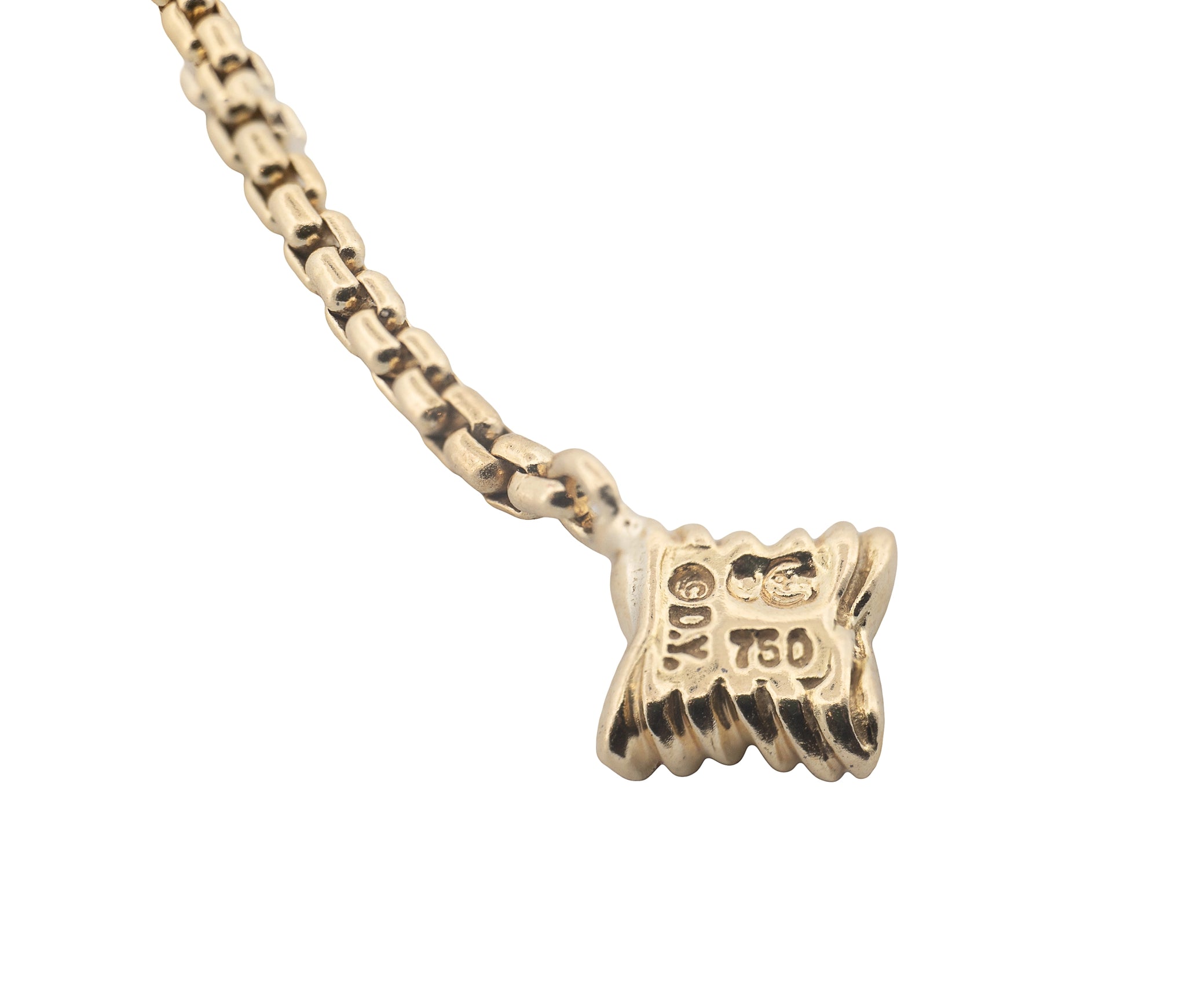 David Yurman 18K Yellow Gold Quatrefoil Diamond Lariat Necklace