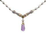 Lagos Caviar Sterling Silver and 18K Yellow Gold Citrine and Amethyst Necklace