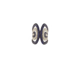 14K White Gold Diamond & Natural Sapphire Concave Style Wide Statement Ring