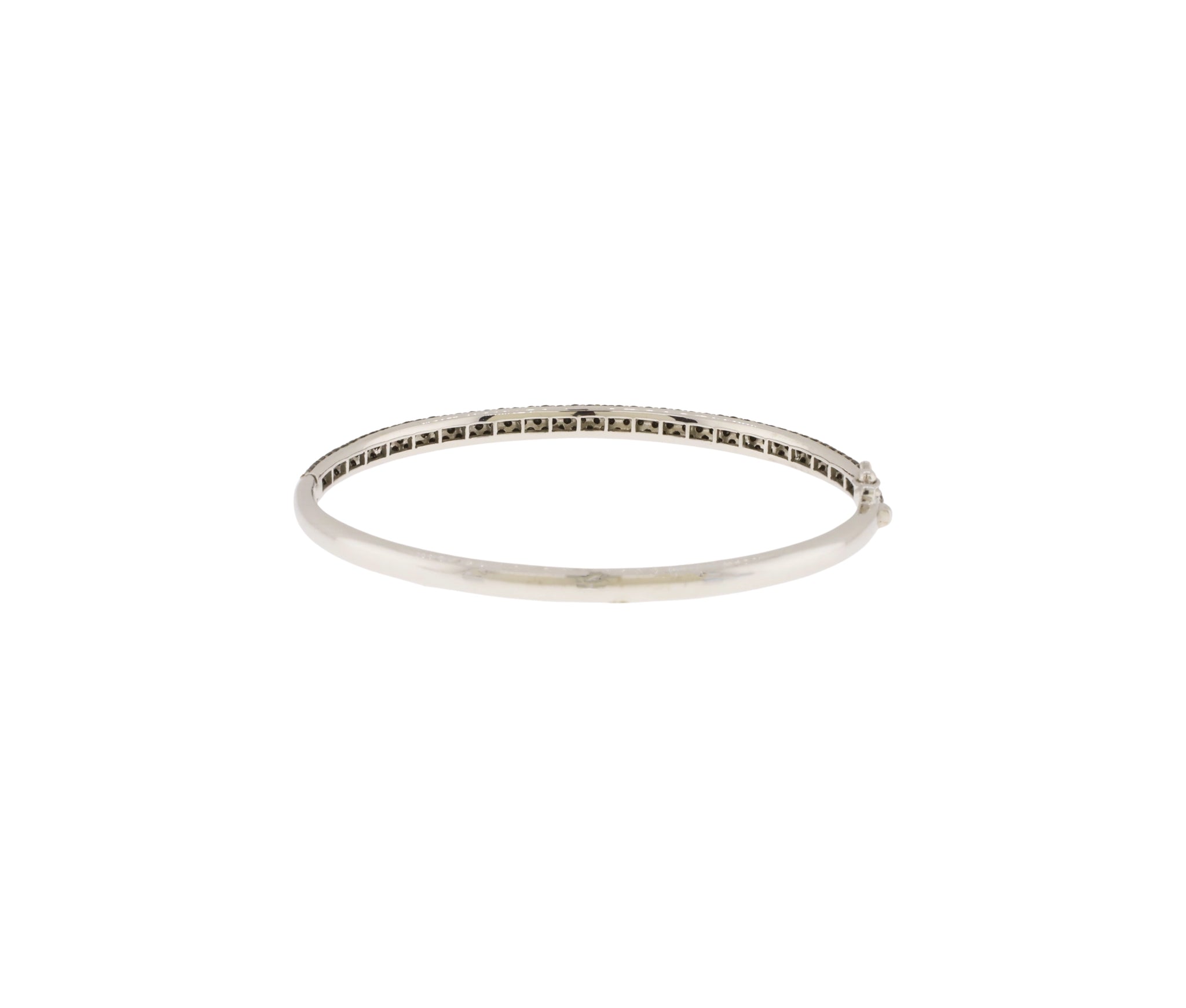 EFFY 14K White Gold 3.12Ct Fancy Black Diamond Hinge Bangle Bracelet