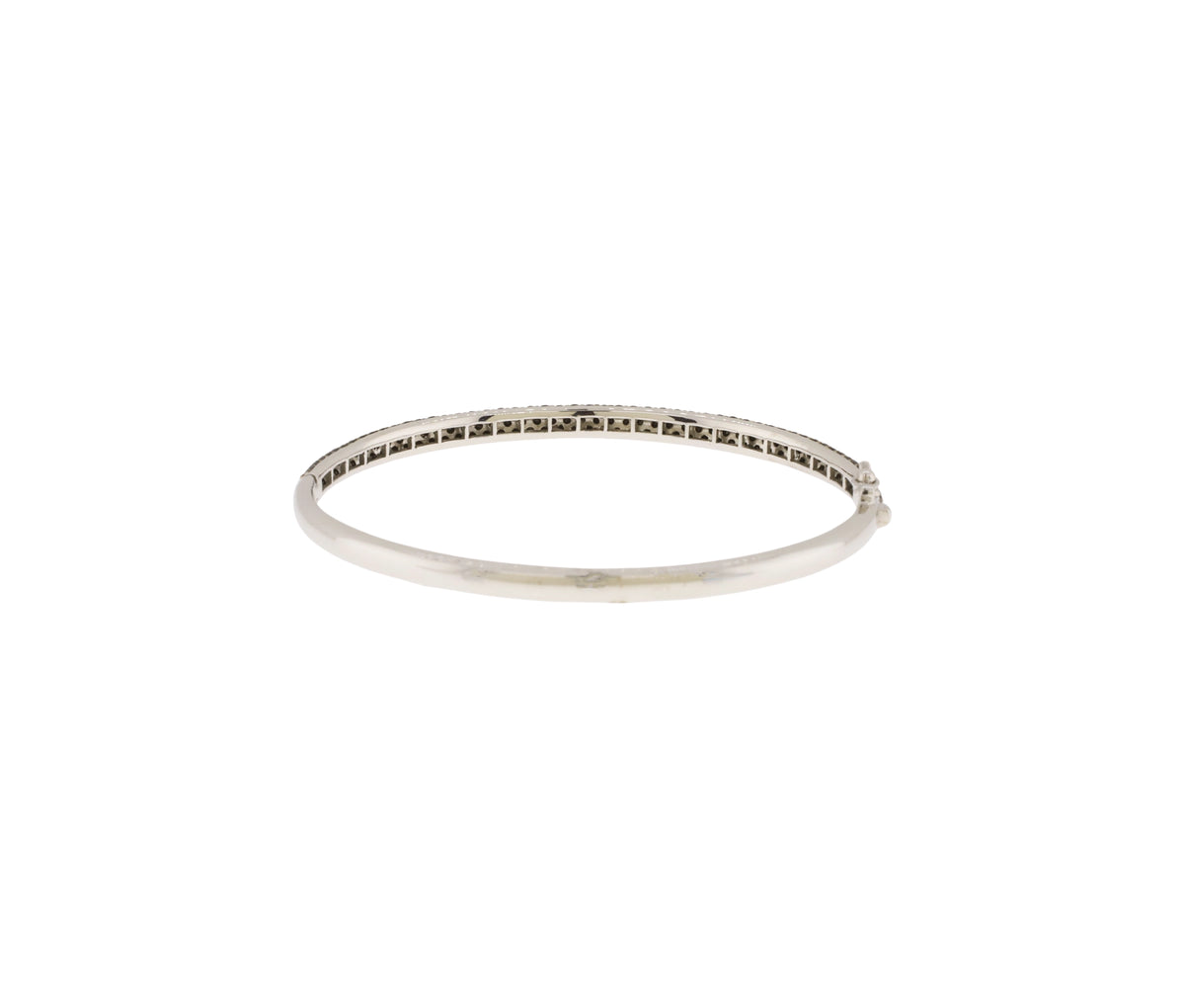 EFFY 14K White Gold 3.12Ct Fancy Black Diamond Hinge Bangle Bracelet