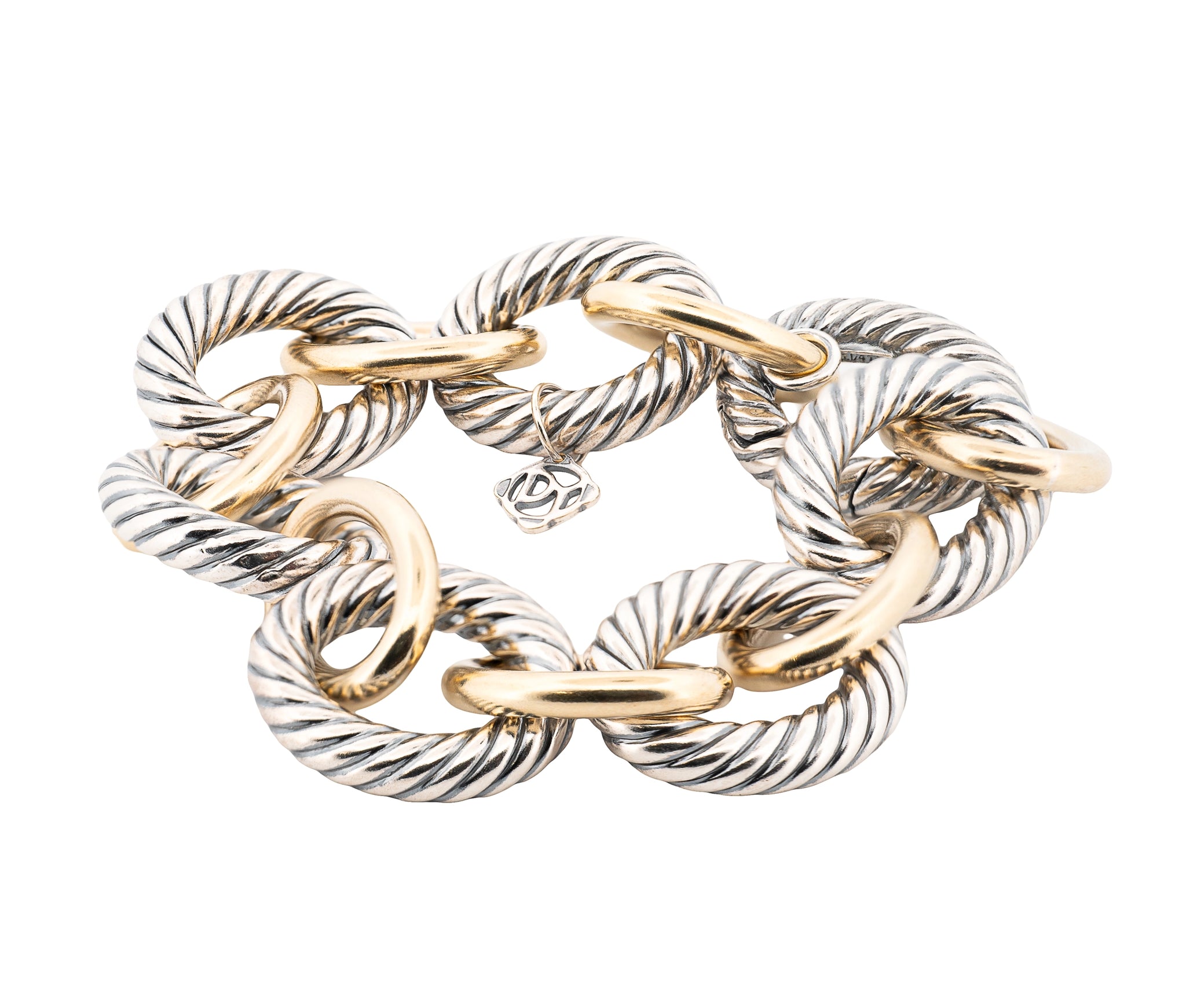 David Yurman 18K Gold, Sterling Silver Link Chain Bracelet