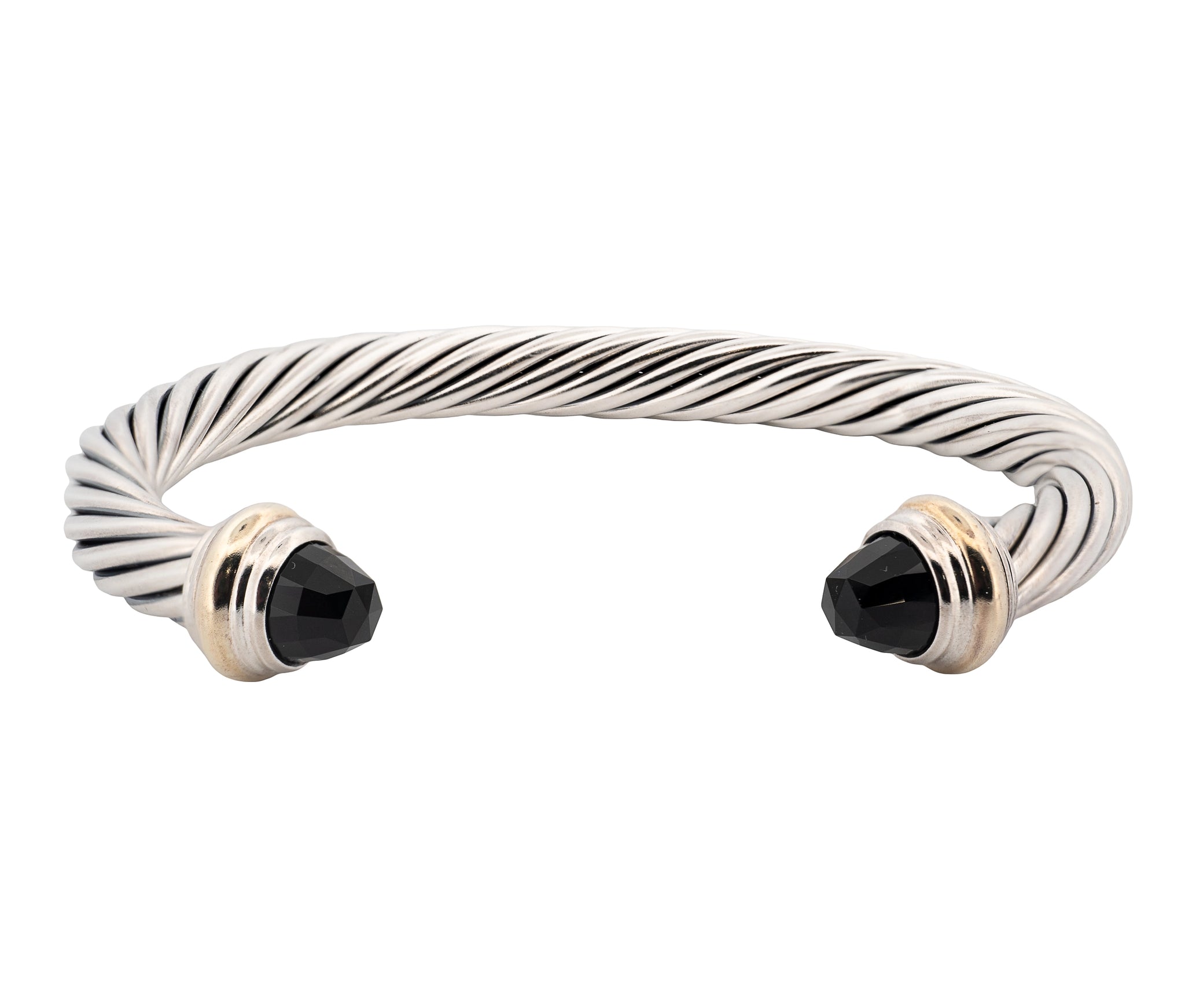 David Yurman 14K Gold, Sterling, & Black Onyx Cuff Bracelet