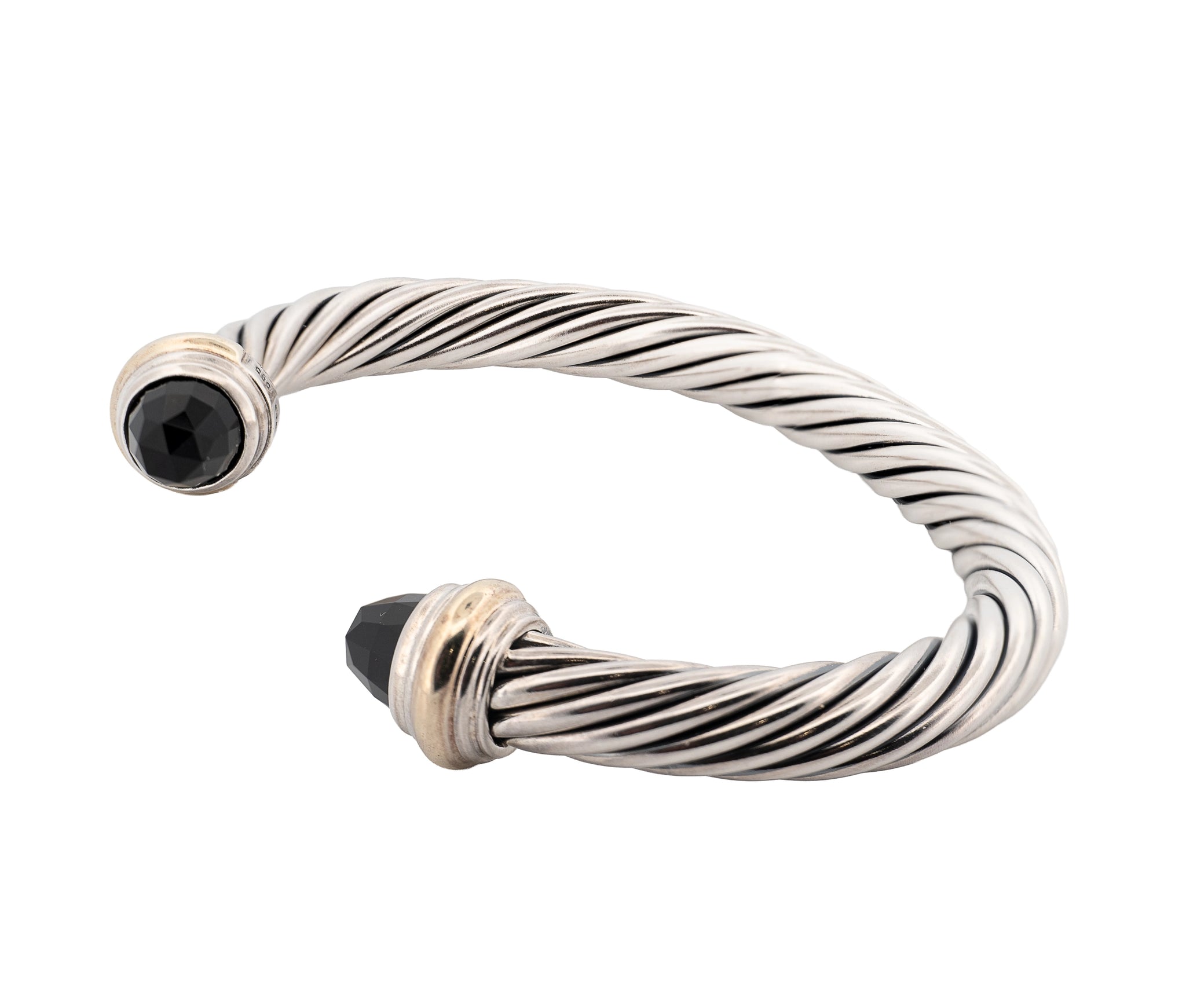 David Yurman 14K Gold, Sterling, & Black Onyx Cuff Bracelet