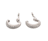 14K White Gold 2.15Ct Diamond Hoop Earrings
