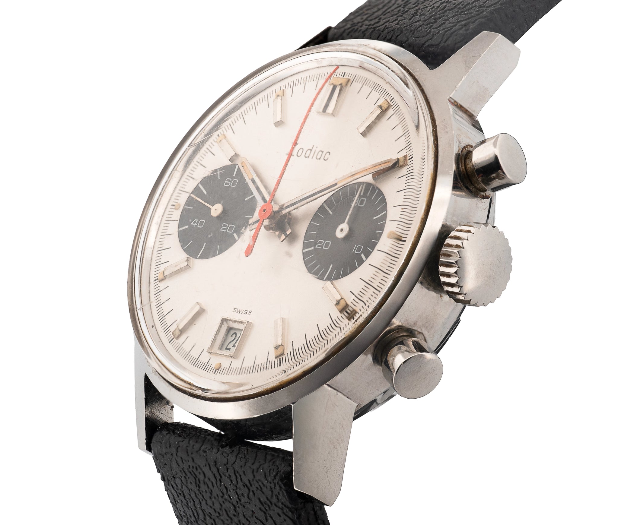 Vintage Zodiac Stainless Steel Two Register Chronograph