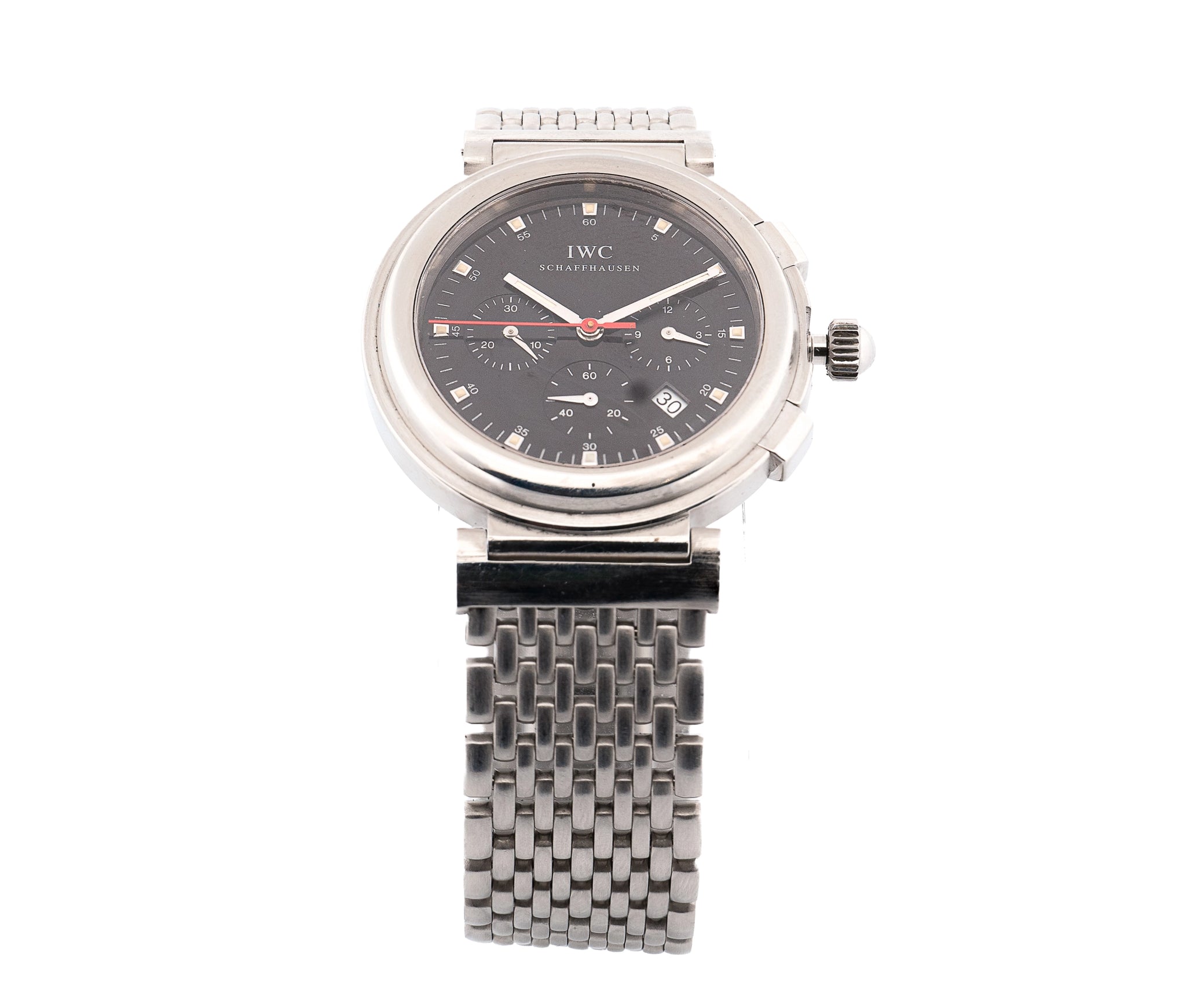 IWC Schaffhausen Da Vinci SL Chronograph Men's 36mm Stainless Steel Black Dial Quartz Watch with Date TW3728-005