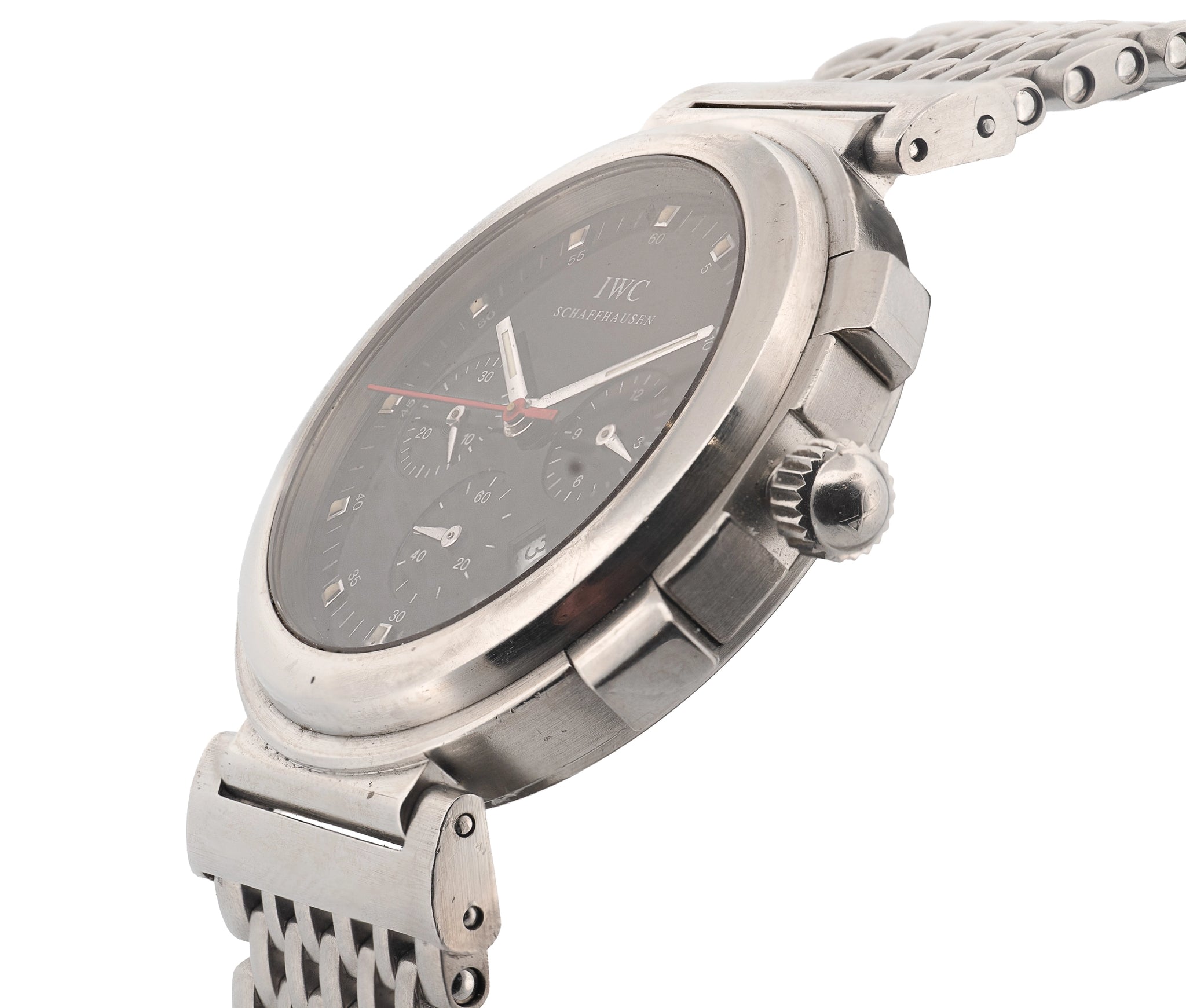 IWC Schaffhausen Da Vinci SL Chronograph Men's 36mm Stainless Steel Black Dial Quartz Watch with Date TW3728-005