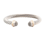 David Yurman Classic Cable Bracelet in Sterling & 18K Gold with 0.49Ct Diamonds