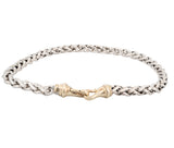 David Yurman Sterling Silver & 14k Gold Wheat Chain Necklace 8mm 16In