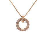 Tiffany T1 18K Rose Gold Diamond Circle Pendant