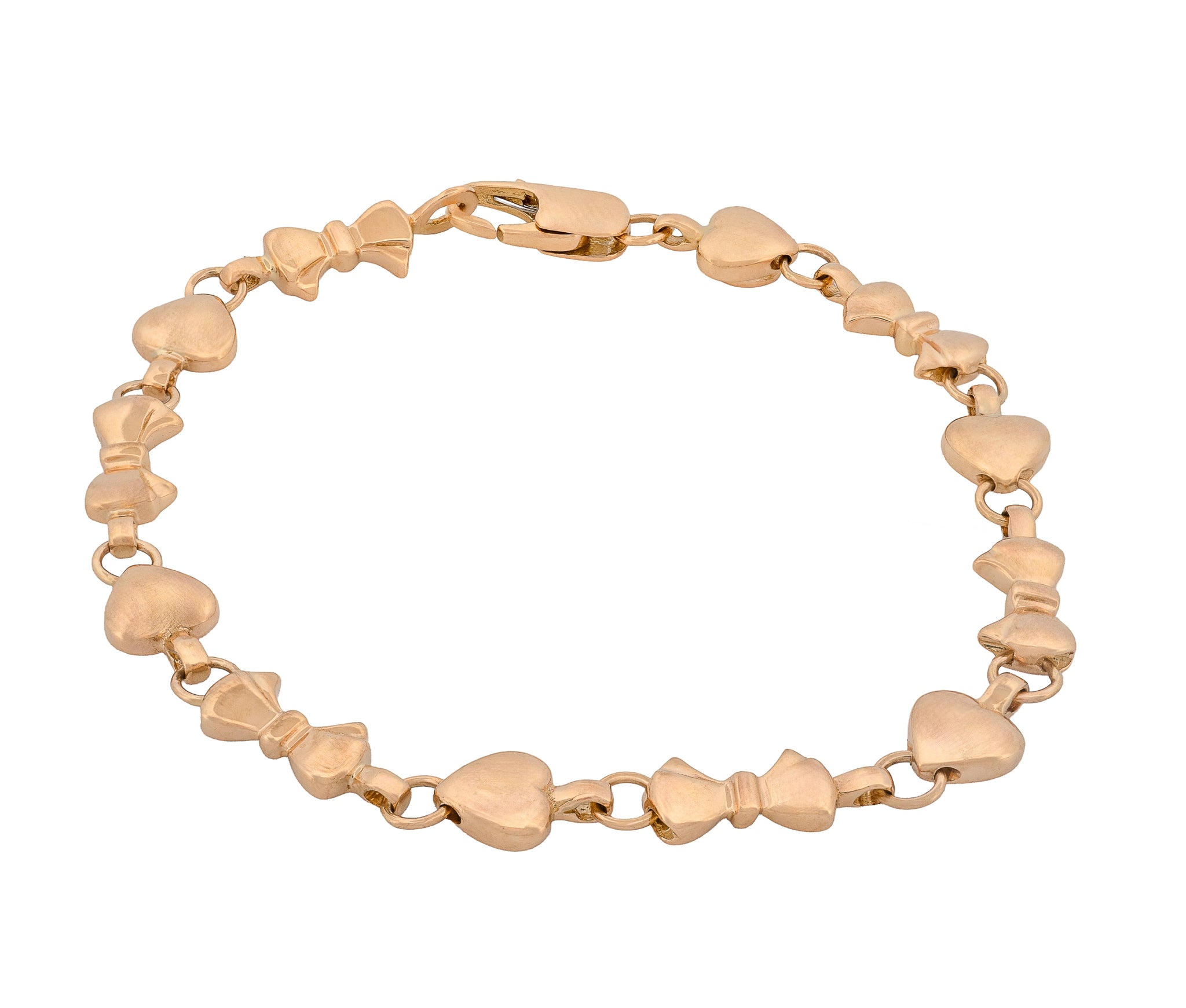 Tiffany & Co 18K Yellow Gold Heart and Bow Bracelet