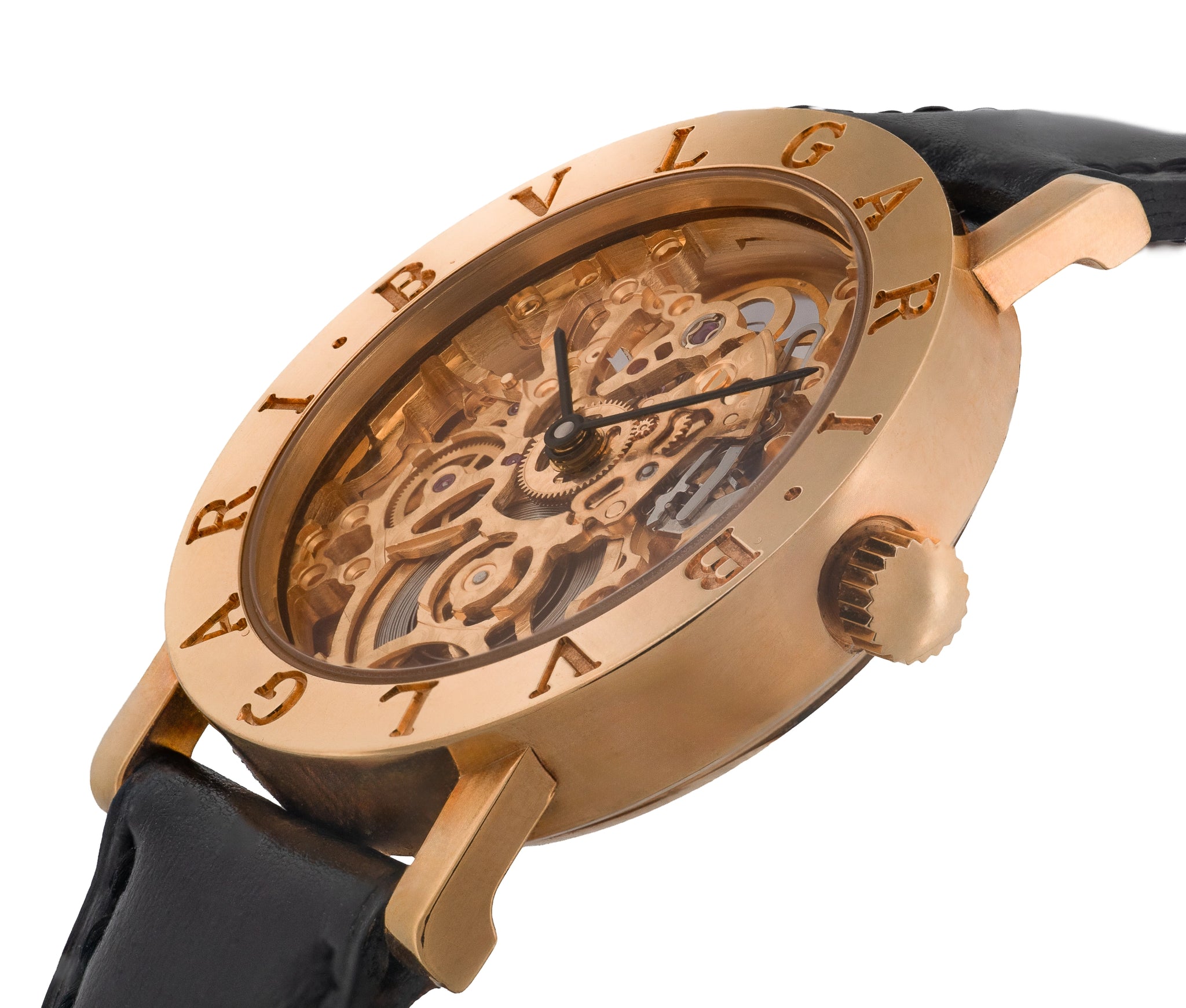 Bulgari Yellow Gold Skeletonized Wristwatch Circa 1990