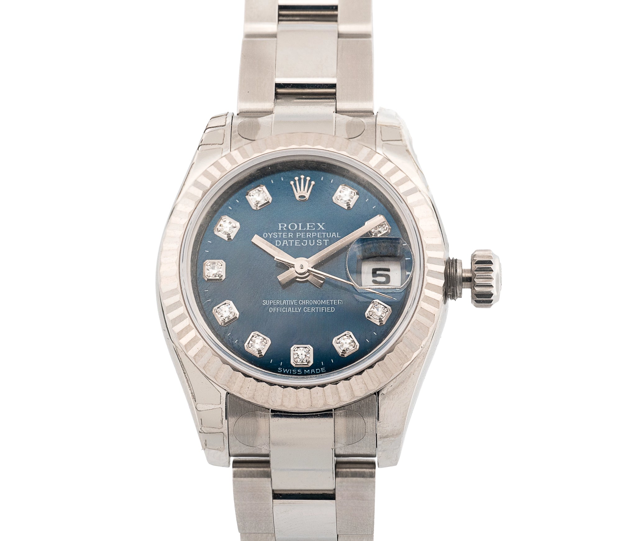 Rolex Datejust 26mm Stainless Steel Blue Diamond Dial