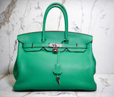 Hermes Taurillon Clemence BIRKIN 35 Menthe