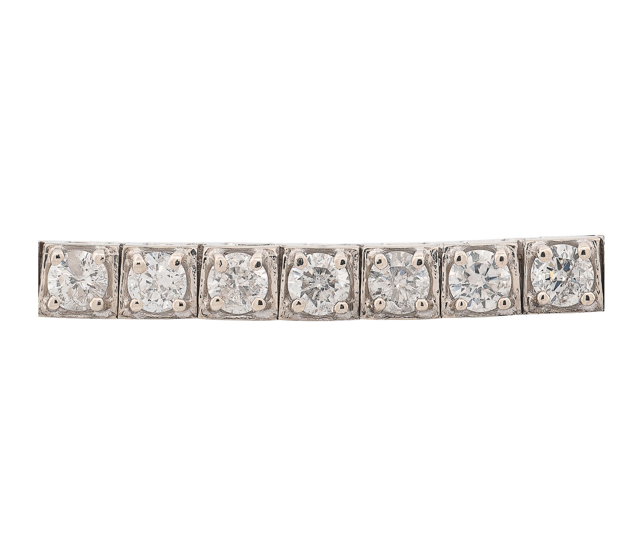 14K White Gold Diamond Half Eternity Necklace
