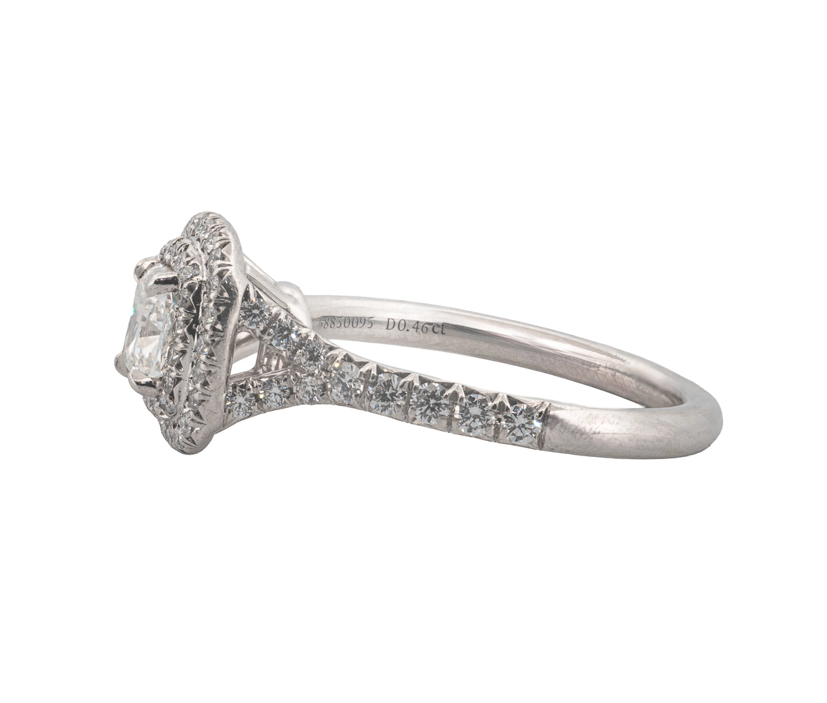 Tiffany and Co Soleste Platinum 0.35ct H VVS1 Cushion Shaped Diamond Ring