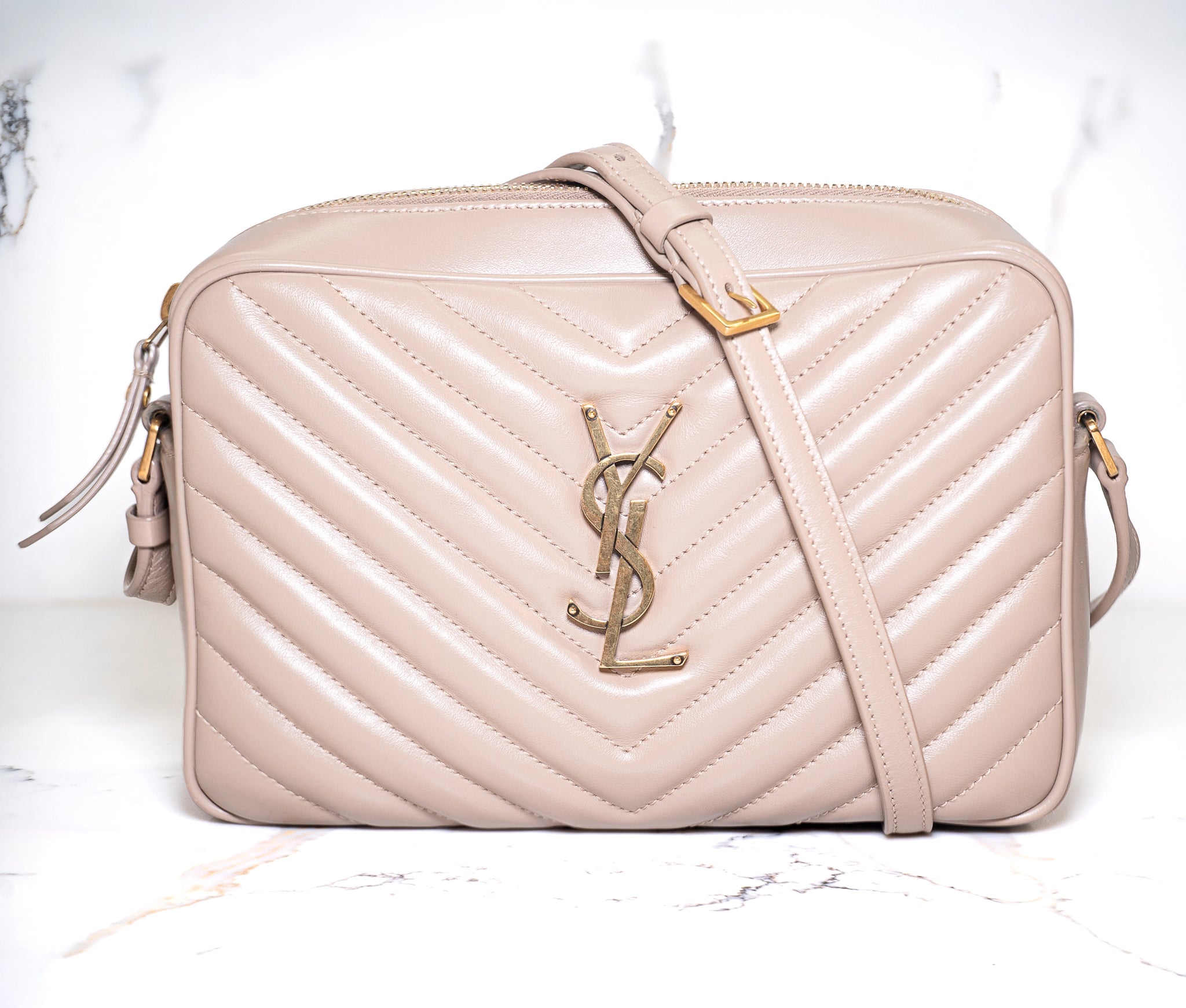 YSL Calfskin Matelasse Monogram Lou Camera Bag