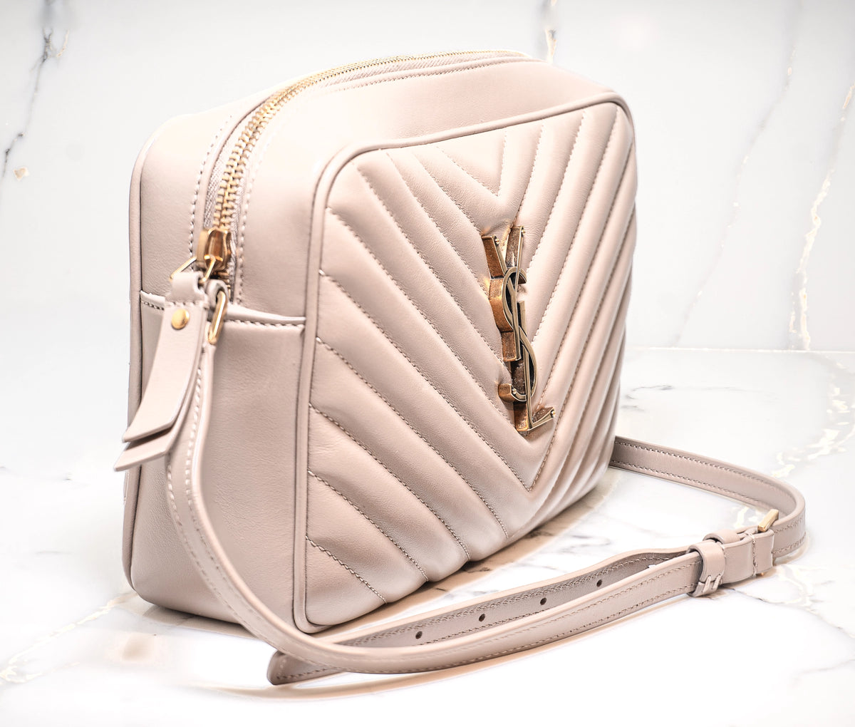 YSL Calfskin Matelasse Monogram Lou Camera Bag