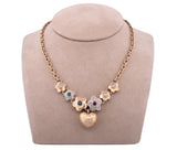 14K Yellow Gold Sapphire, Ruby, Emerald & Diamond Necklace