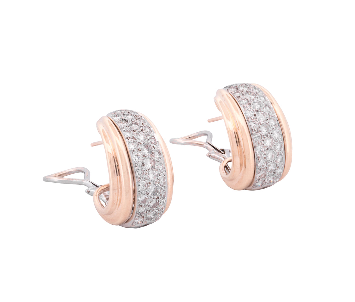 14K Yellow Gold Approx. 2.20Ct Diamond Huggie Hoop Earrings