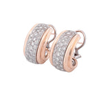 14K Yellow Gold Approx. 2.20Ct Diamond Huggie Hoop Earrings