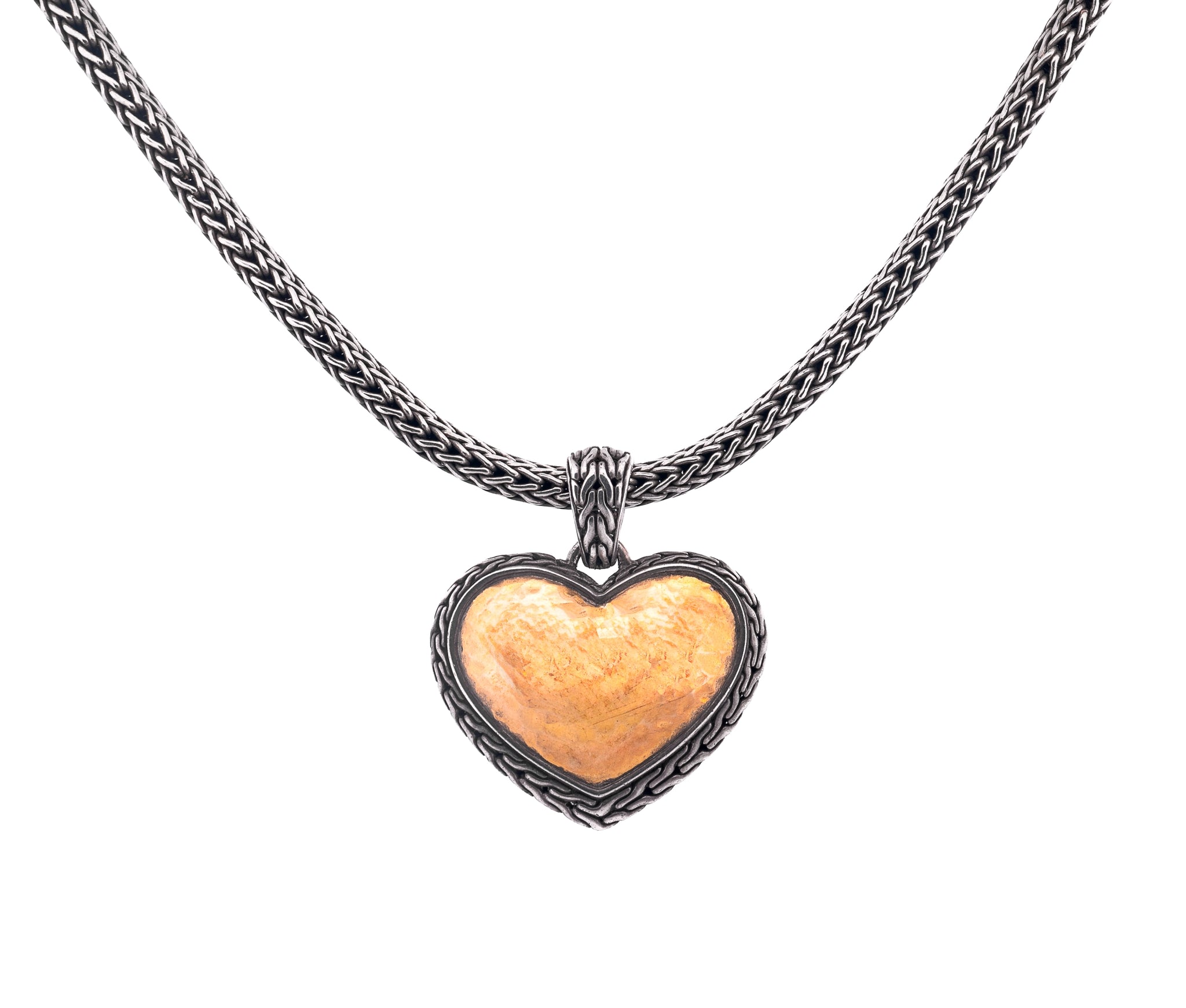 22K Yellow Gold Heart Shaped John Hardy Sterling Silver Necklace