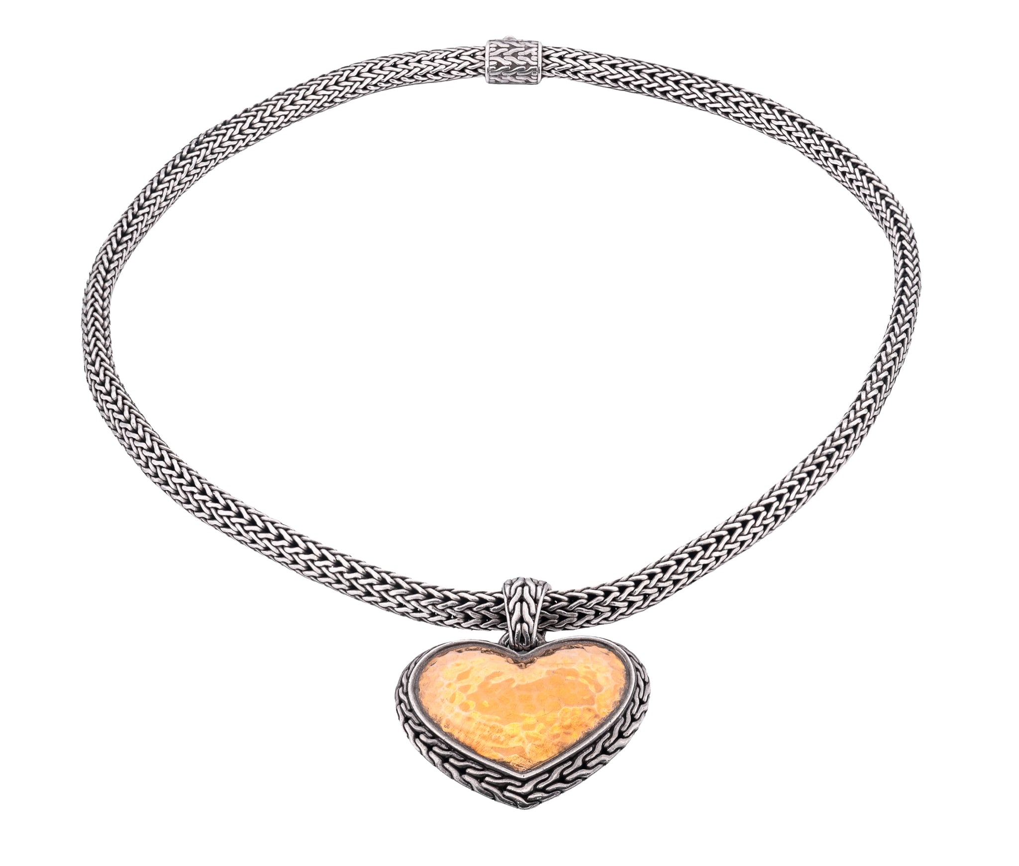 22K Yellow Gold Heart Shaped John Hardy Sterling Silver Necklace