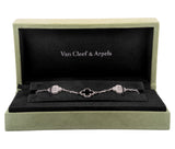 Van Cleef & Arpels 18K White Gold Diamond Black Onyx 5 Motifs Alhambra Bracelet