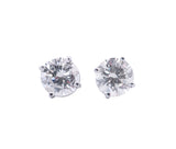 Platinum 2.01 CTW Round Brilliant L I2 N I1 GIA Diamond Studs