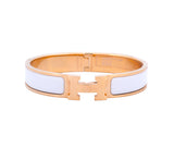 Hermès Gold & White Clic Clac H Bracelet