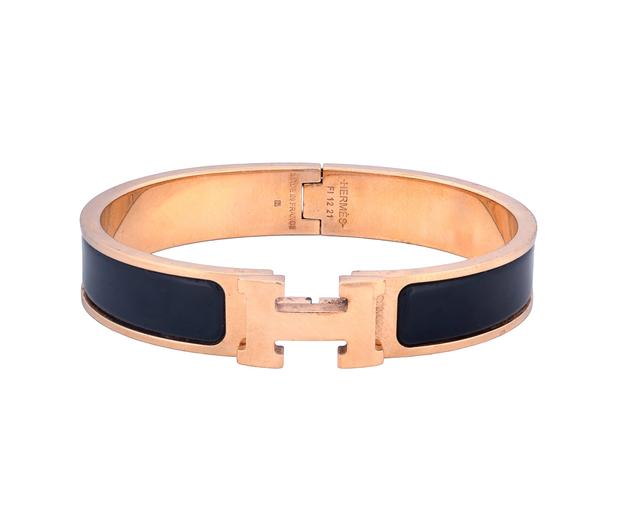 Hermès Gold & Black Clic H Bracelet
