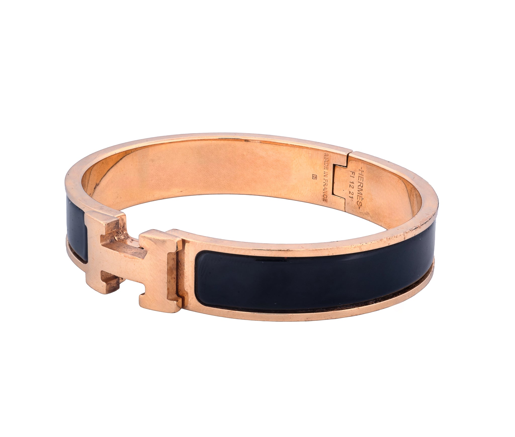 Hermès Gold & Black Clic H Bracelet
