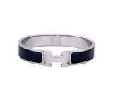 Hermès Black and Silver Clic H Bracelet