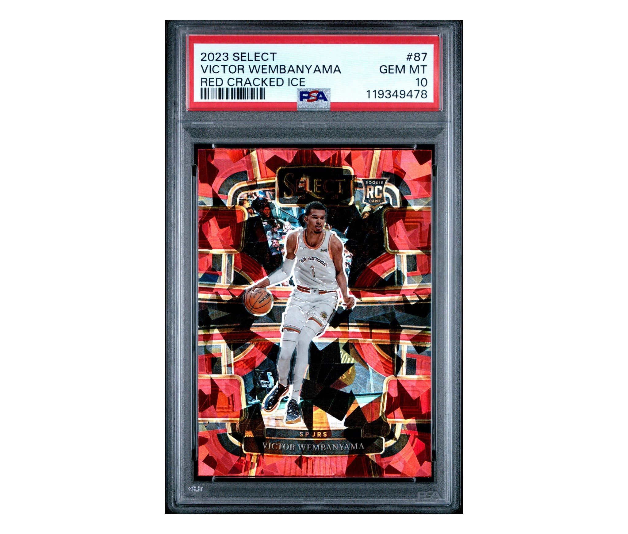 2023 Select Victor Wembanyama Red Cracked Ice PSA 10
