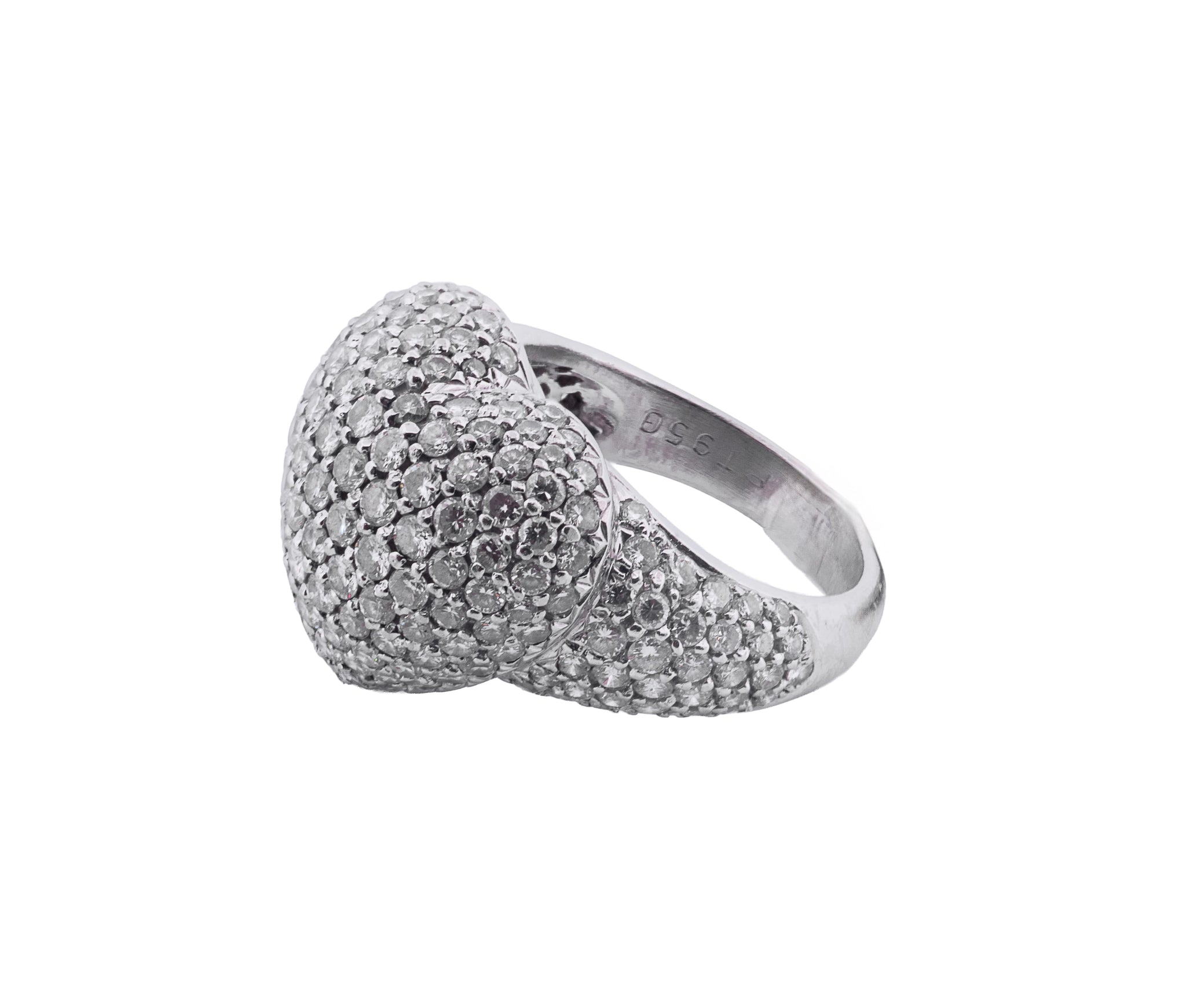 Platinum 2.77ct Diamond Heart Ring