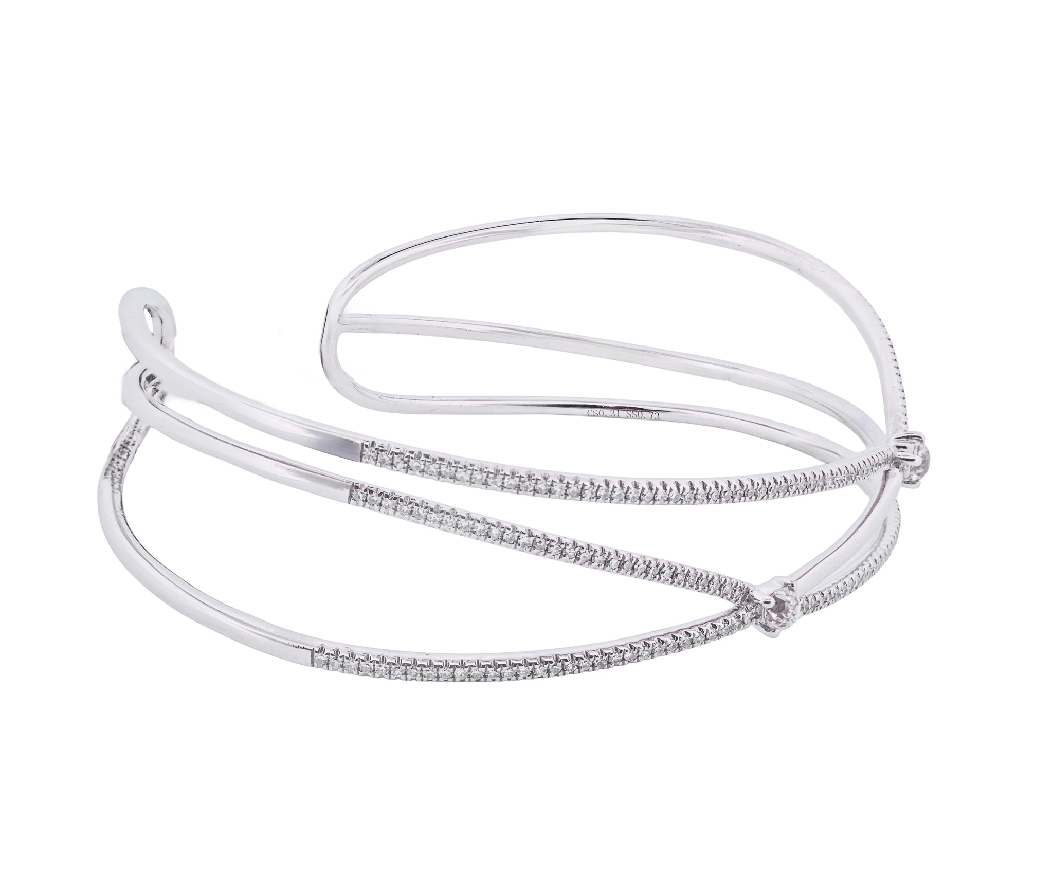 14K 1.04ct Diamond Bangle Bracelet