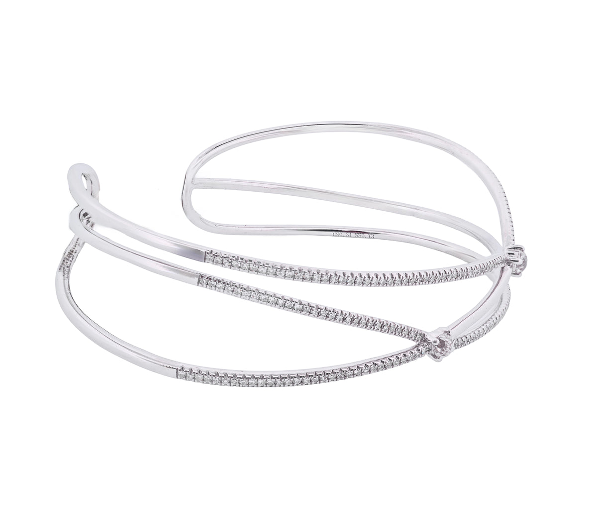 14K 1.04ct Diamond Bangle Bracelet