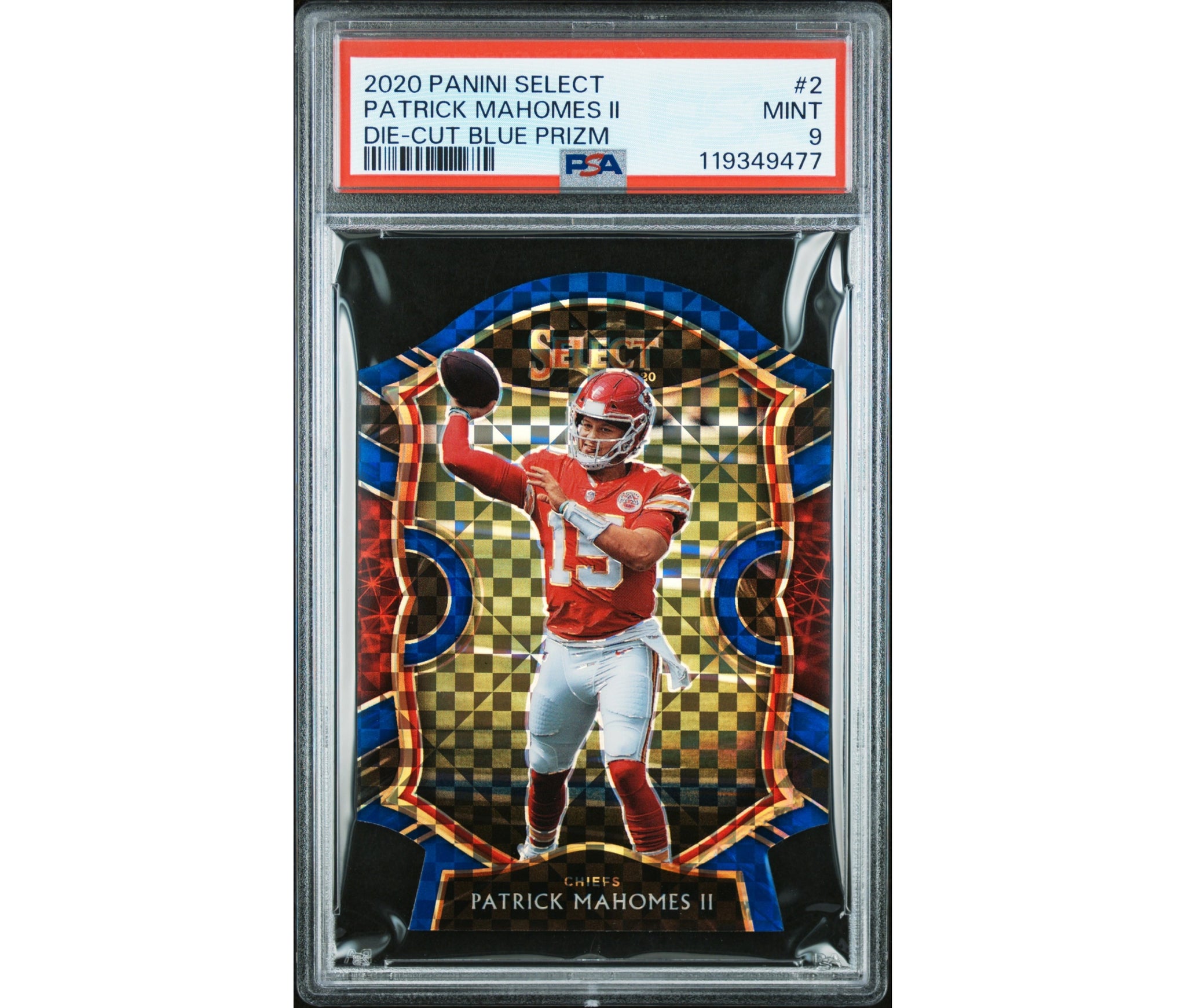 2020 Panini Select Patrick Mahomes Die-Cut Blue Prizm