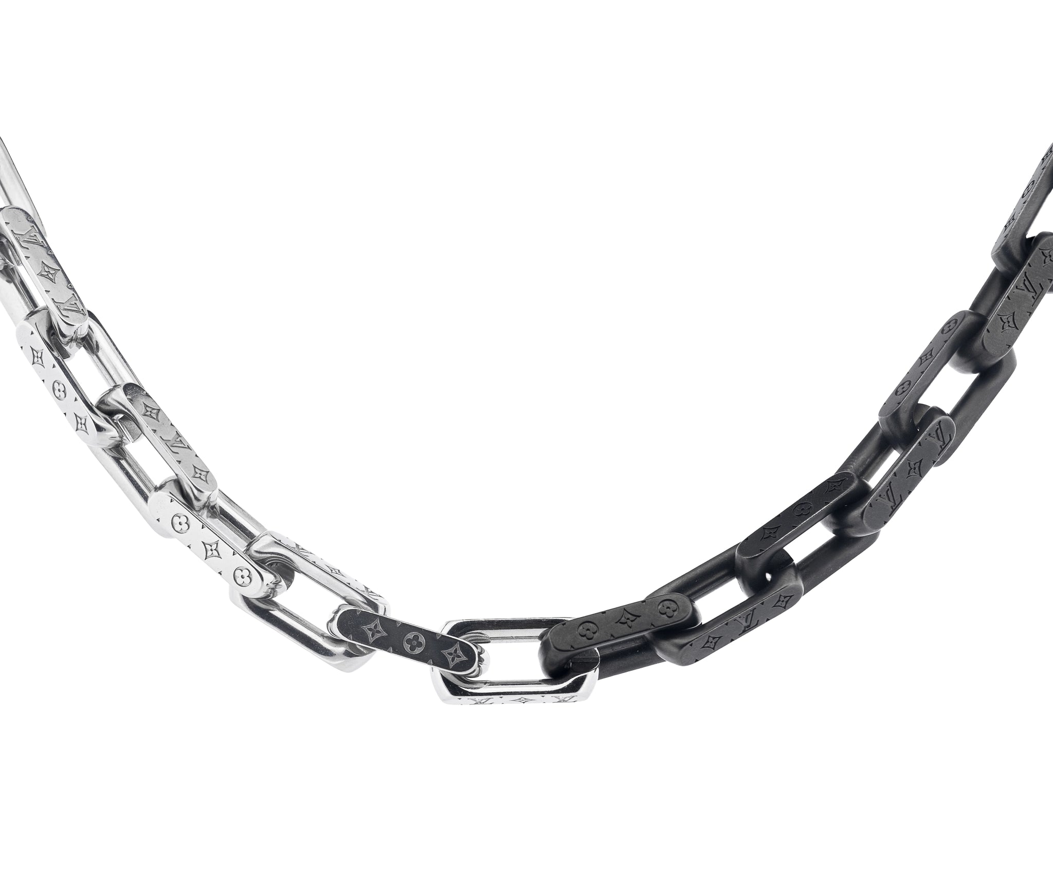 Louis Vuitton Enamel Damier Monogram Chain Necklace