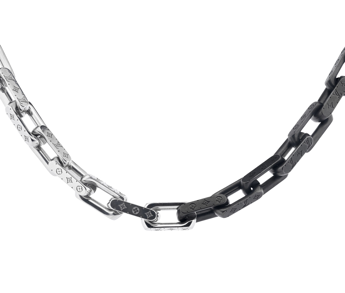Louis Vuitton Enamel Damier Monogram Chain Necklace