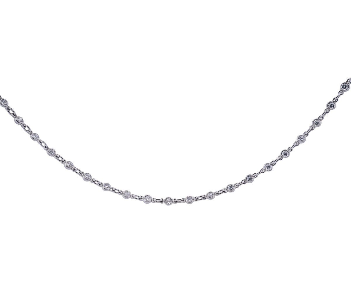 Platinum 2.4cttw. Diamonds By The Yard Necklace