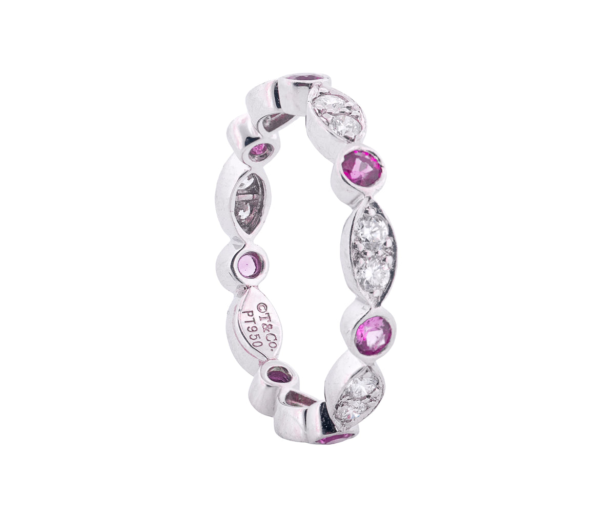 Tiffany Band Platinum 0.47ct CTW Round Natural Diamonds