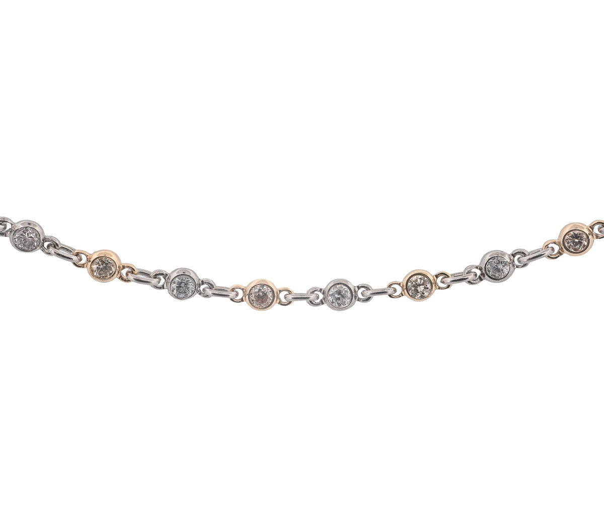 Platinum and Gold 1.60cttw Diamonds By The Yard Necklace