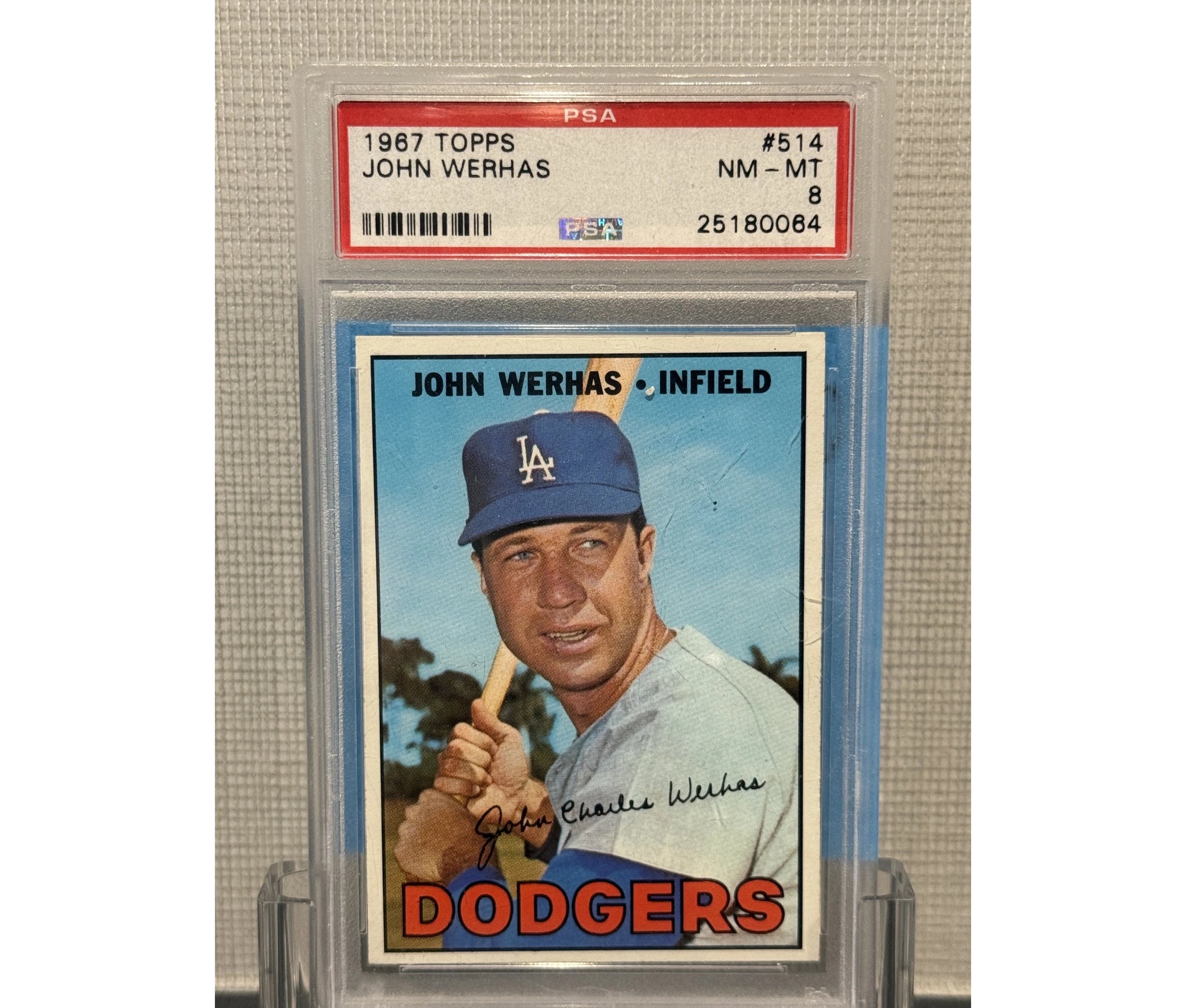 1967 Topps John Werhas PSA 8