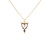 Kristen Farrell Black Diamond Rose Gold Pendant Necklace in 18K Rose Gold
