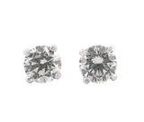 Round Brilliant 1.00 CTW I VS2 H SI1 GIA Diamond Studs 14K White Gold