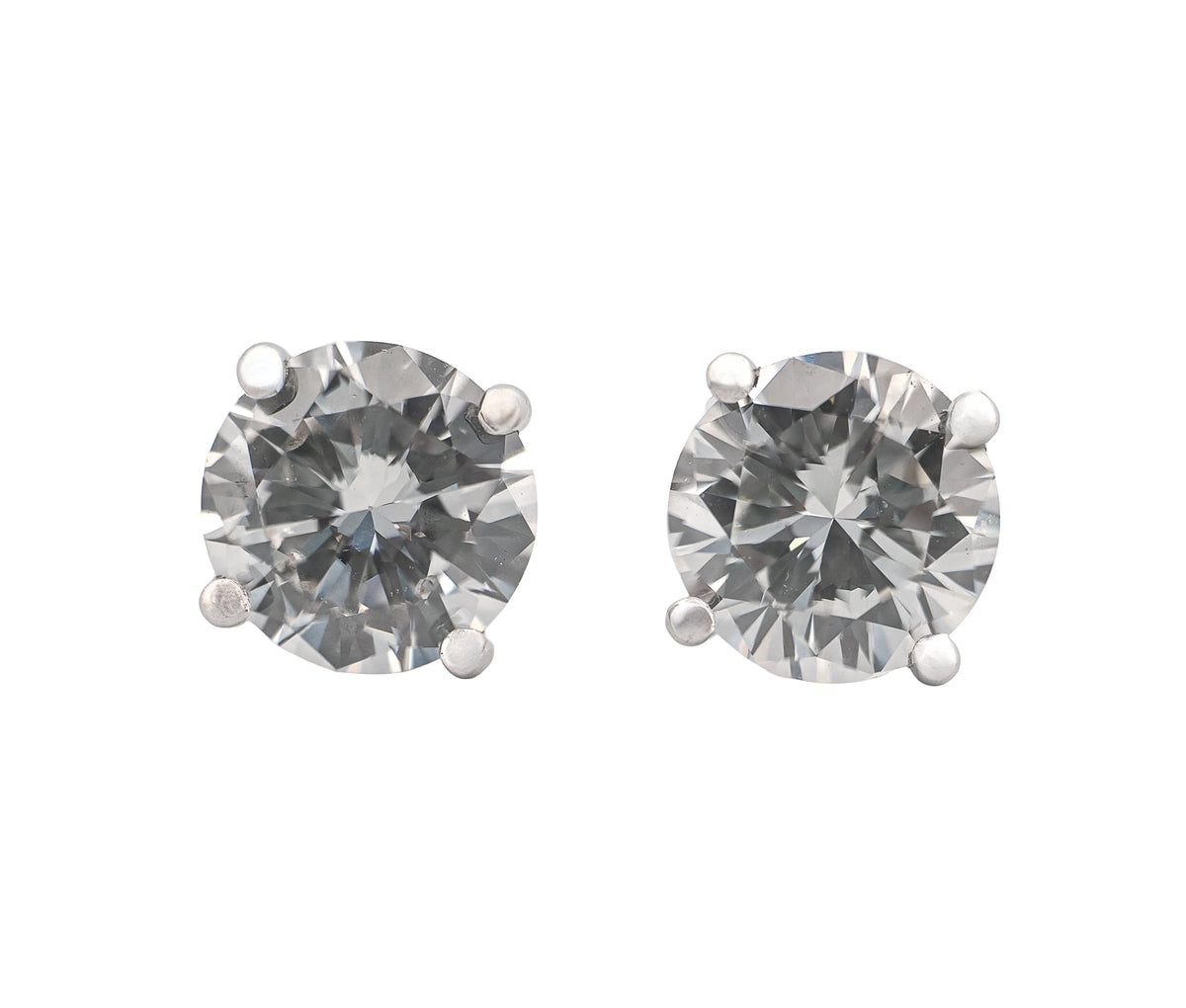 14K White Gold 1.60 CTW Round Brilliant G VS1 F VS1 GIA Diamond Studs