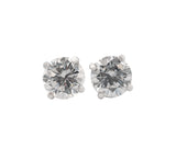 14K White Gold 1.55 CTW Round Brilliant E I1 E SI1 GIA Diamond Studs