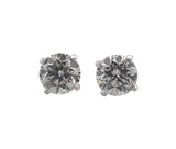14K White Gold  2.07 CTW Round Brilliant H I1 G I1 GIA Diamond Studs